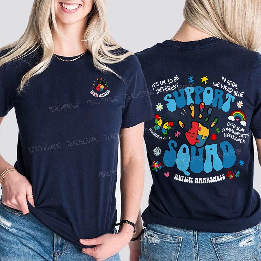 Personalized Name It'S Ok To Be Different Autism Awareness Double Printed T-shirt
