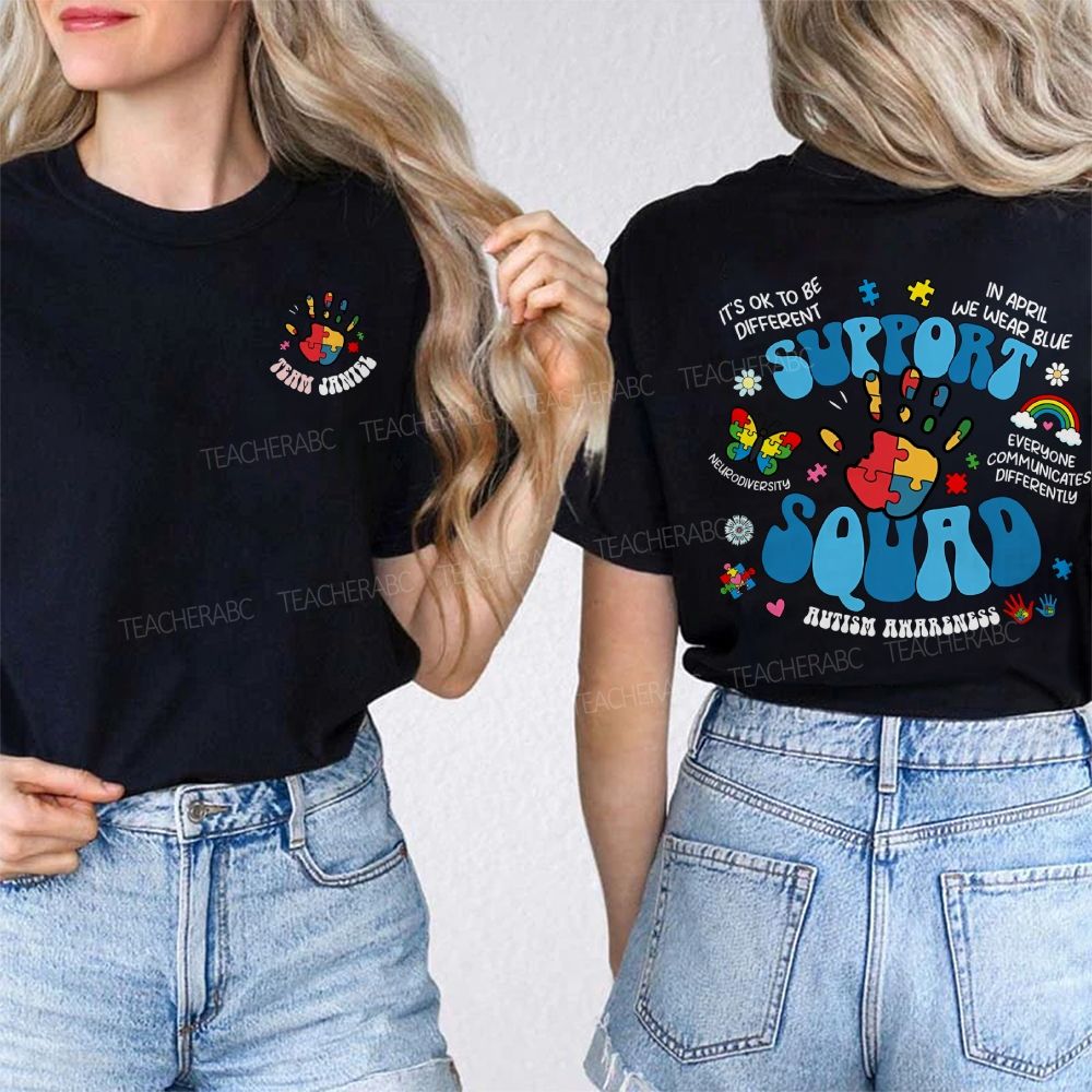 Personalized Name It'S Ok To Be Different Autism Awareness Double Printed T-shirt