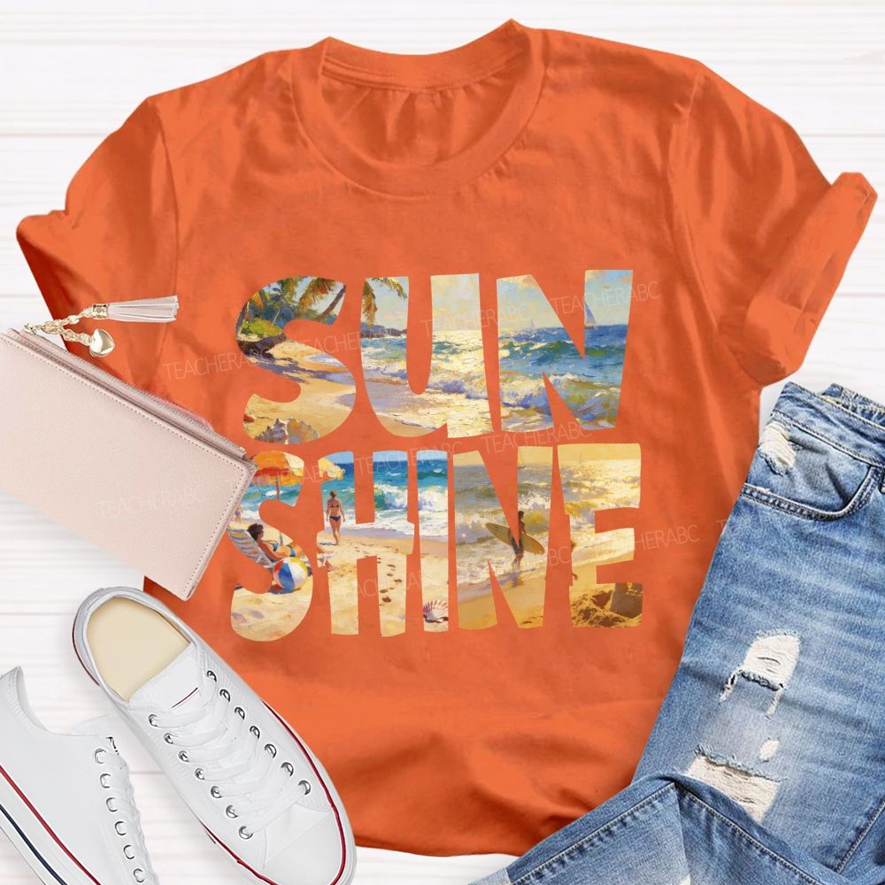 Sun Shine Summer Vacation Teacher T-shirt