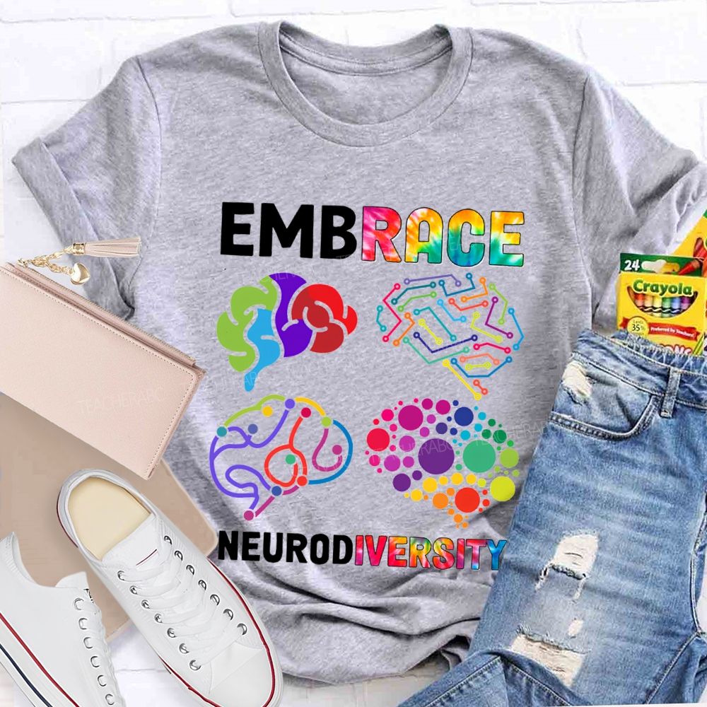 Embrace Neurodiversity Color EEG Teacher T-shirt