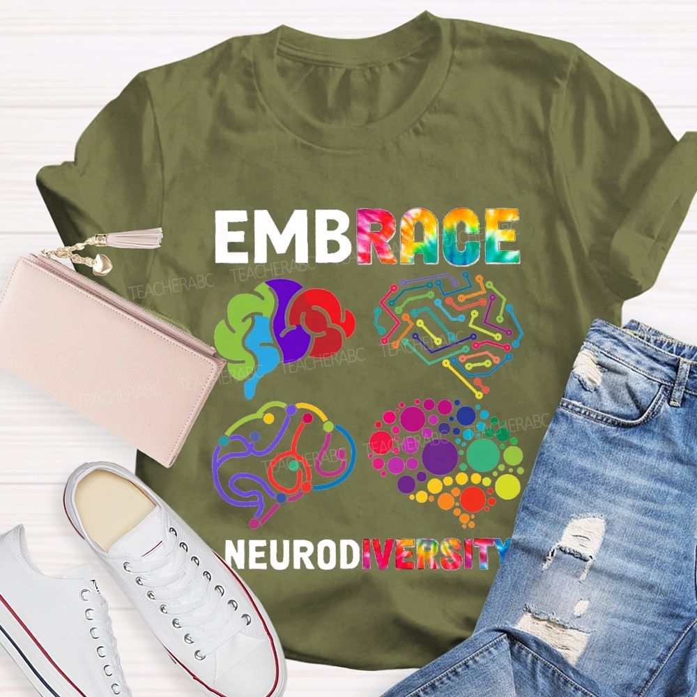Embrace Neurodiversity Color EEG Teacher T-shirt