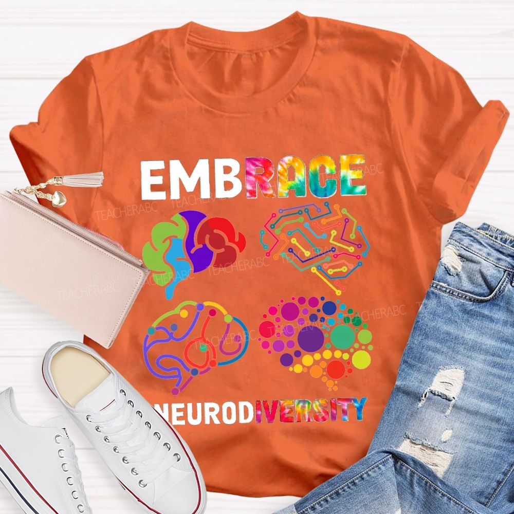 Embrace Neurodiversity Color EEG Teacher T-shirt