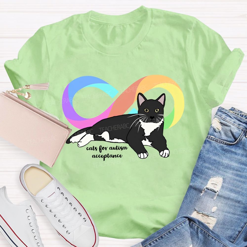 Cats For Autism Acceptance Teacher T-shirt