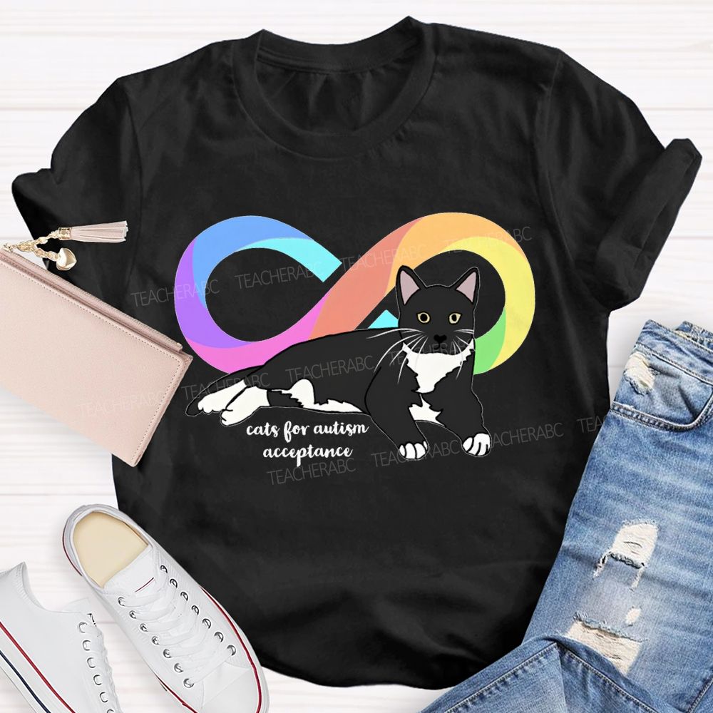 Cats For Autism Acceptance Teacher T-shirt