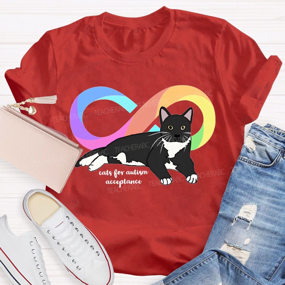 Cats For Autism Acceptance Teacher T-shirt