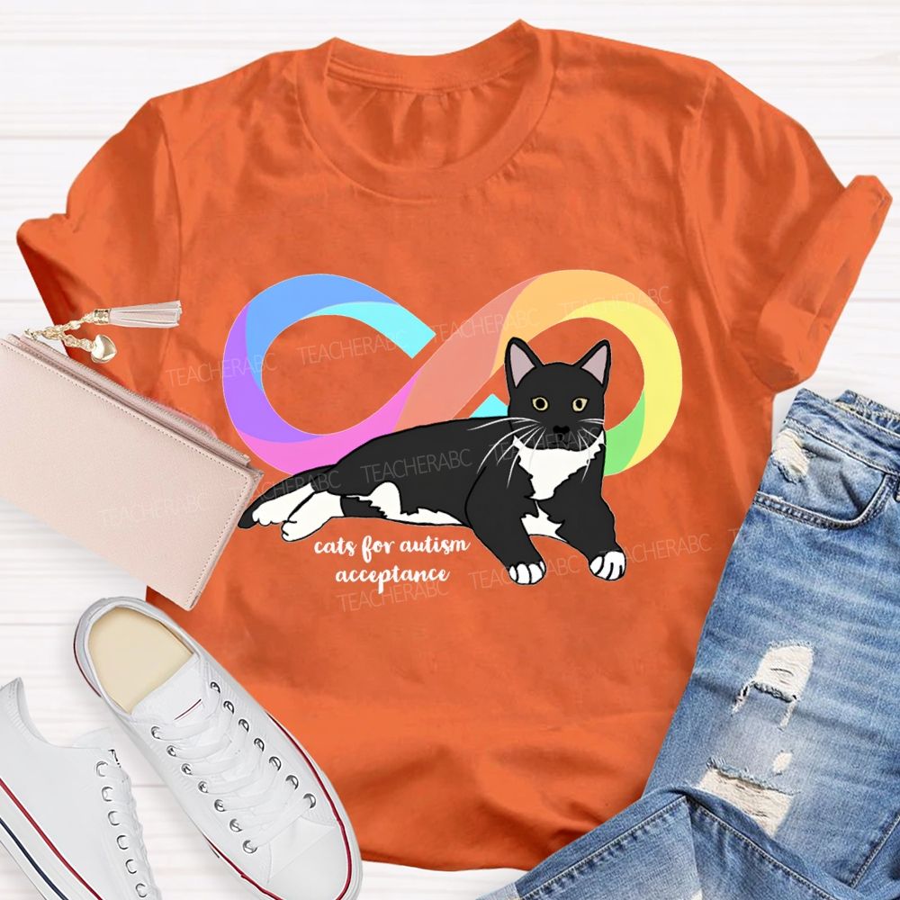 Cats For Autism Acceptance Teacher T-shirt