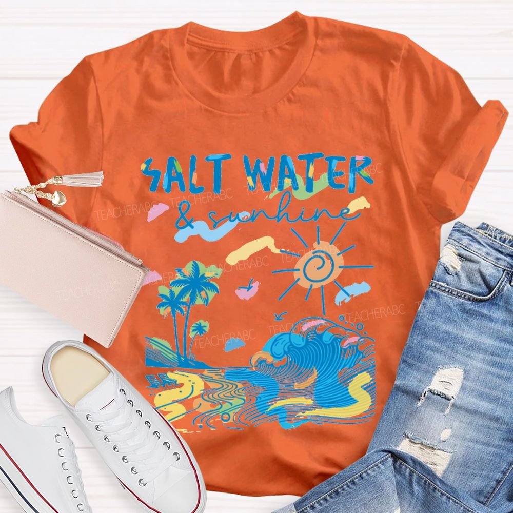 Vacation Vibes Salt Water Teacher T-Shirt