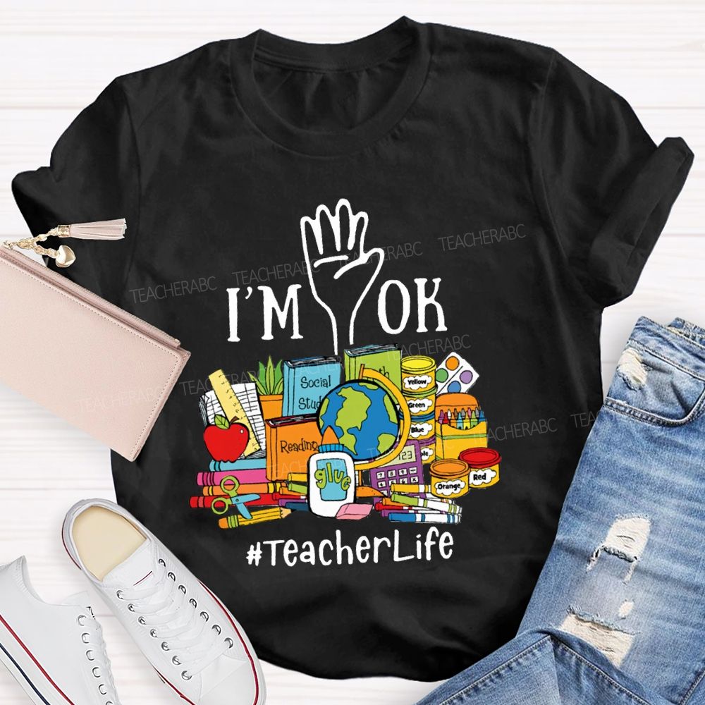 I'M Ok To Explore The Ocean Of Books Teacher T-Shirt