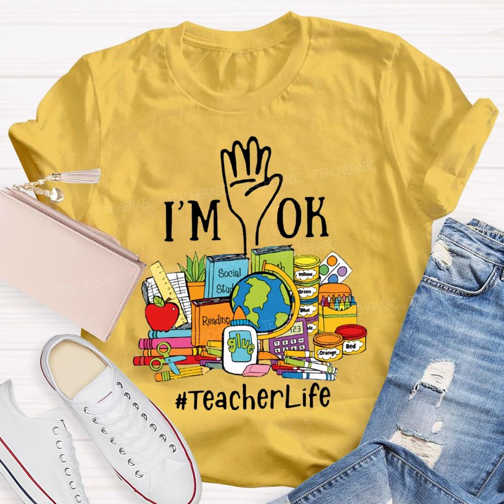 I'M Ok To Explore The Ocean Of Books Teacher T-Shirt