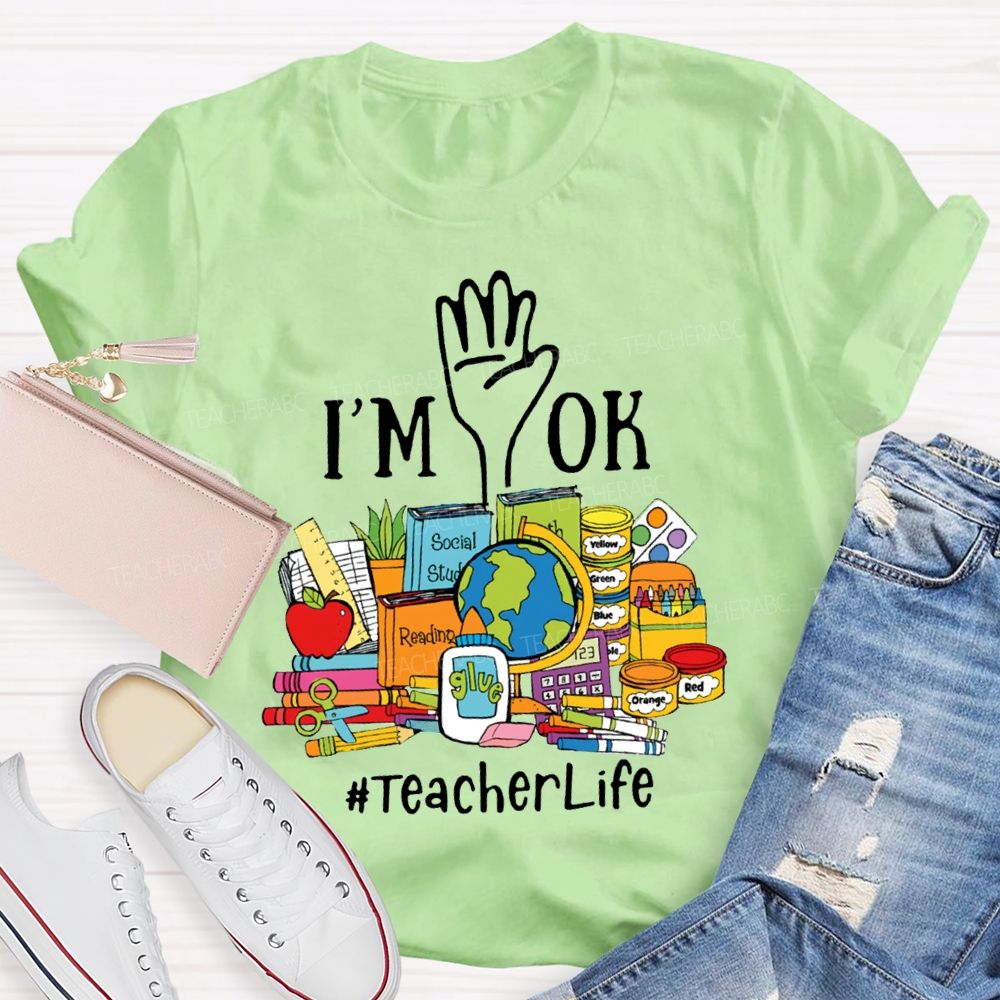 I'M Ok To Explore The Ocean Of Books Teacher T-Shirt