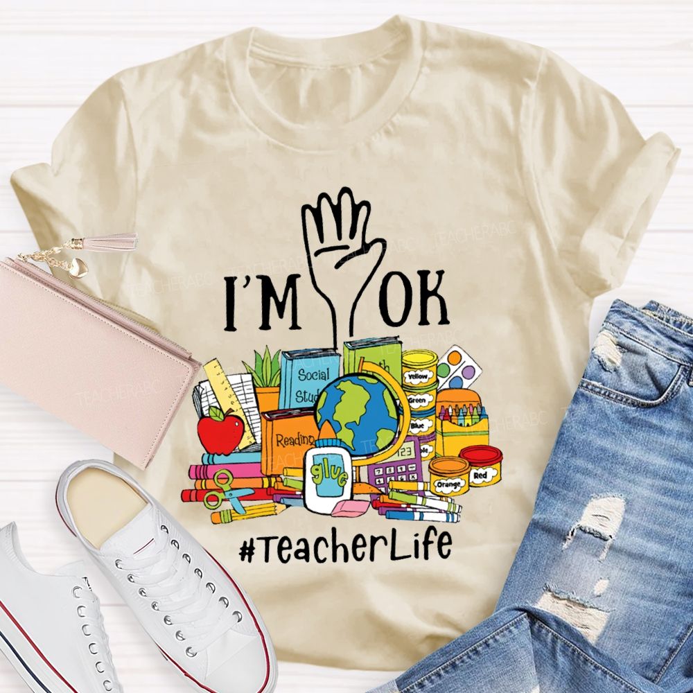 I'M Ok To Explore The Ocean Of Books Teacher T-Shirt