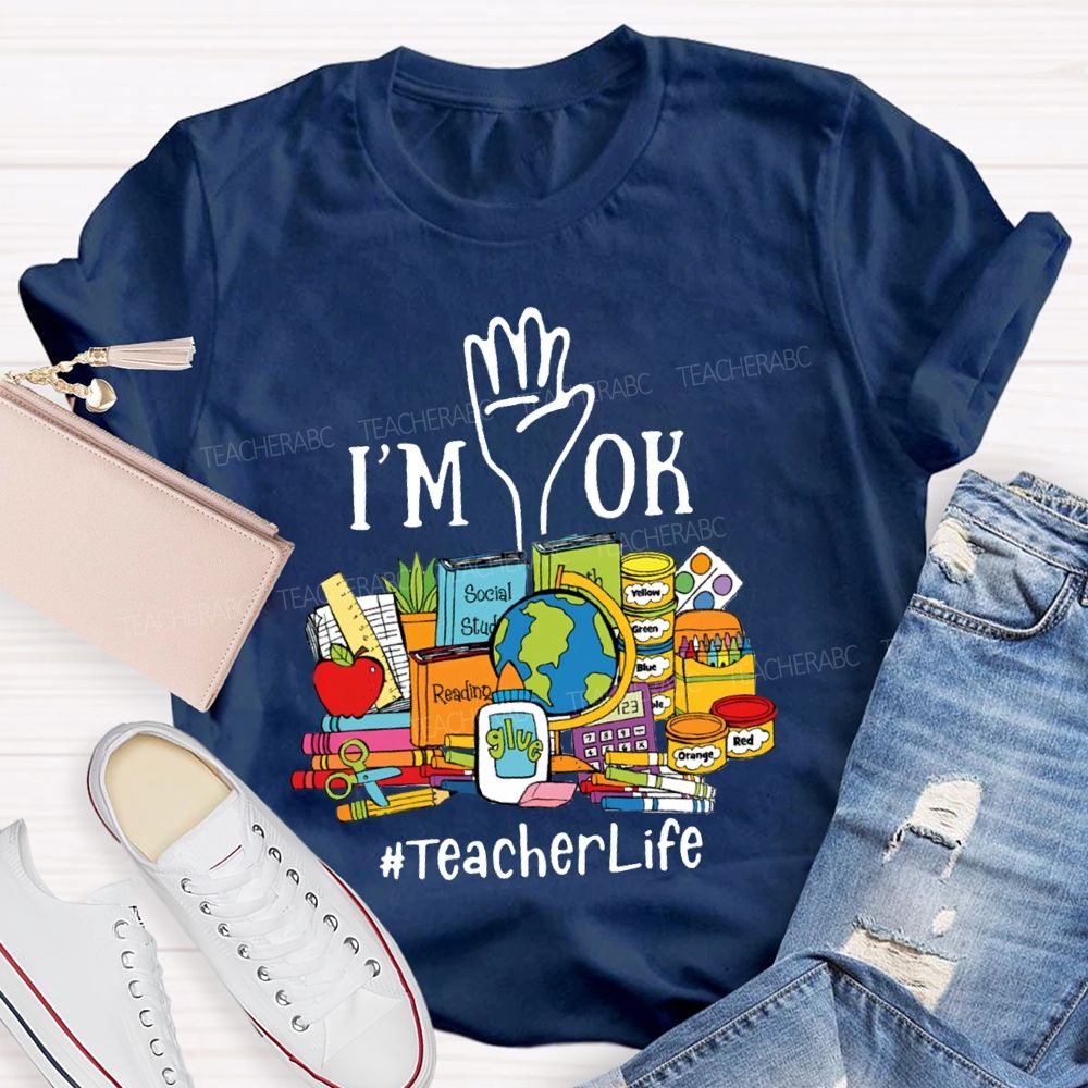 I'M Ok To Explore The Ocean Of Books Teacher T-Shirt