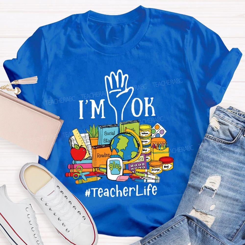 I'M Ok To Explore The Ocean Of Books Teacher T-Shirt