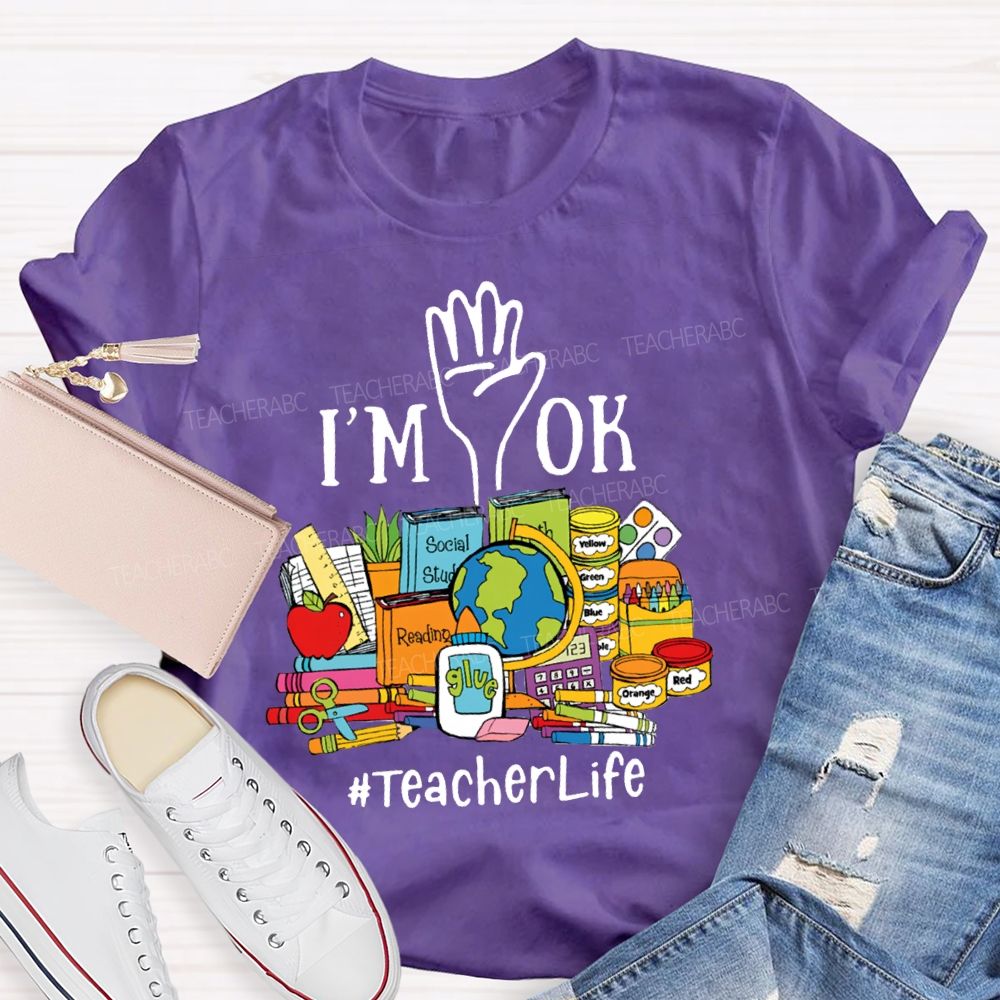 I'M Ok To Explore The Ocean Of Books Teacher T-Shirt