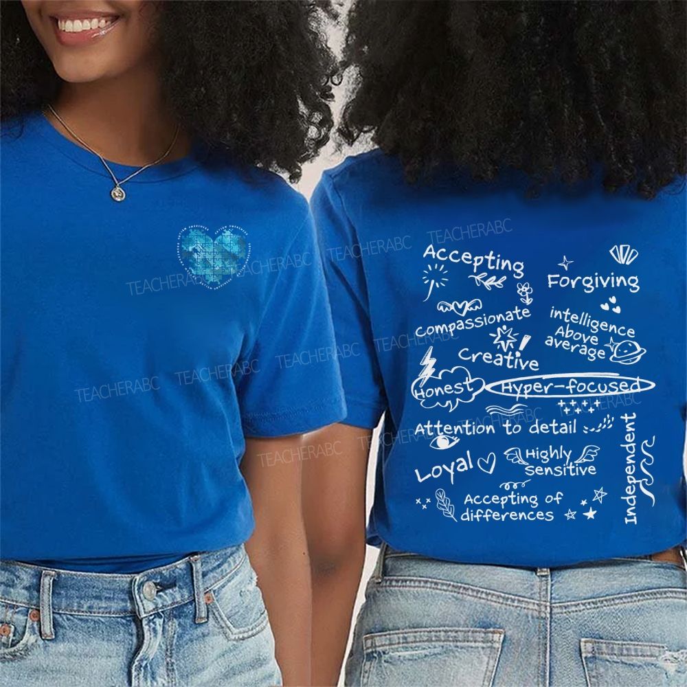 Accepting Forgiving Creative Honest Loyal Attention To Detail Double Printed T-shirt