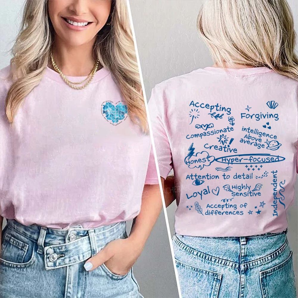 Accepting Forgiving Creative Honest Loyal Attention To Detail Double Printed T-shirt
