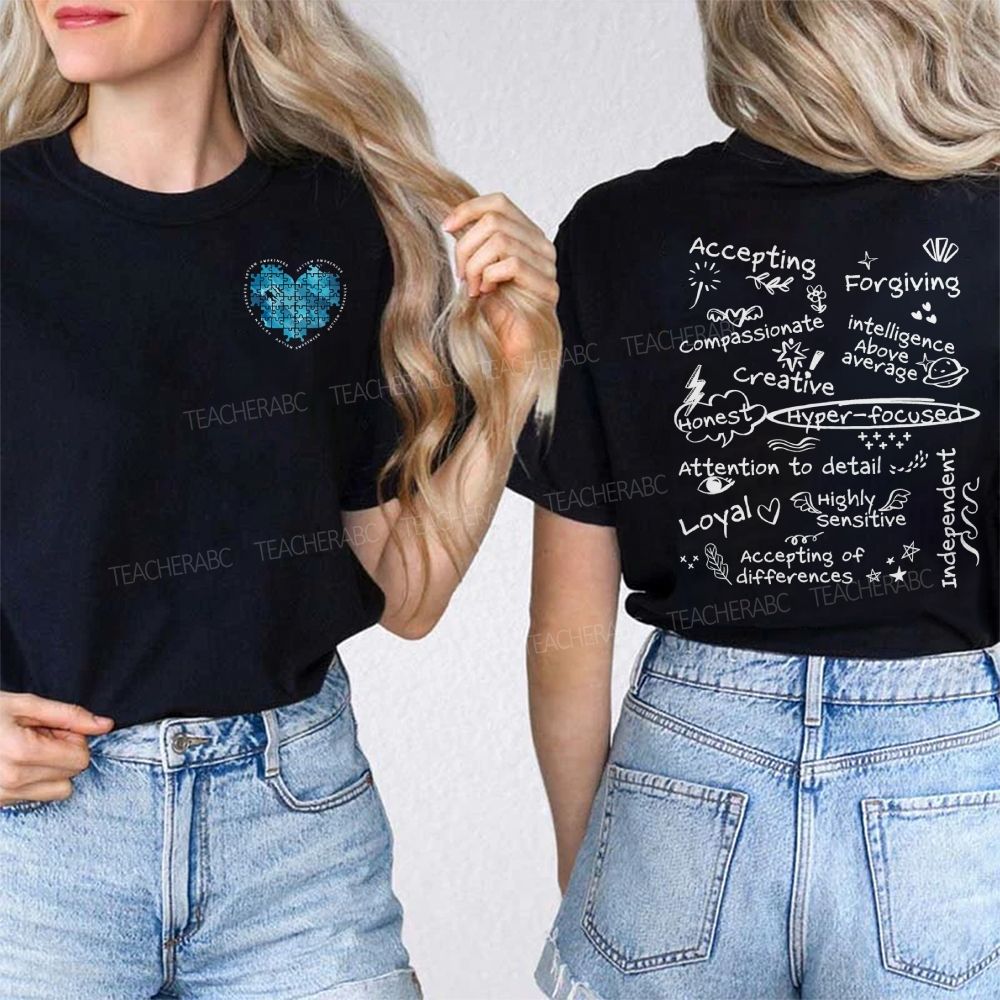 Accepting Forgiving Creative Honest Loyal Attention To Detail Double Printed T-shirt