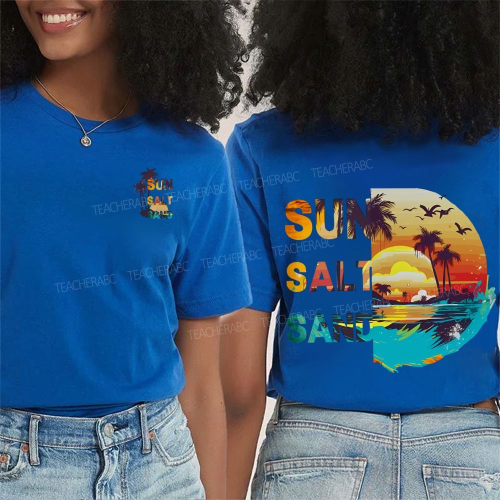 Sun Salt Sand Summer Break Double Printed T-shirt