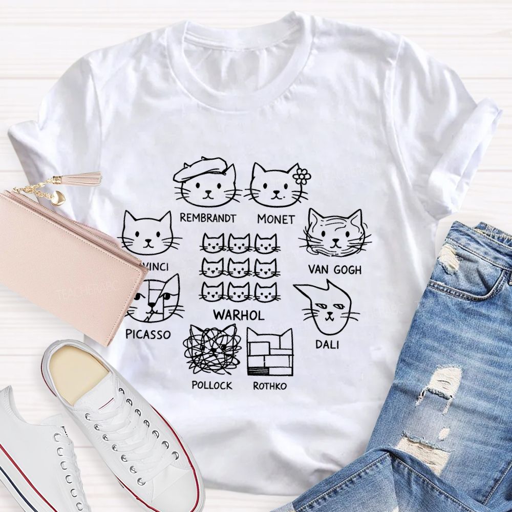 Rembrandt Cat Art Teacher T-shirt