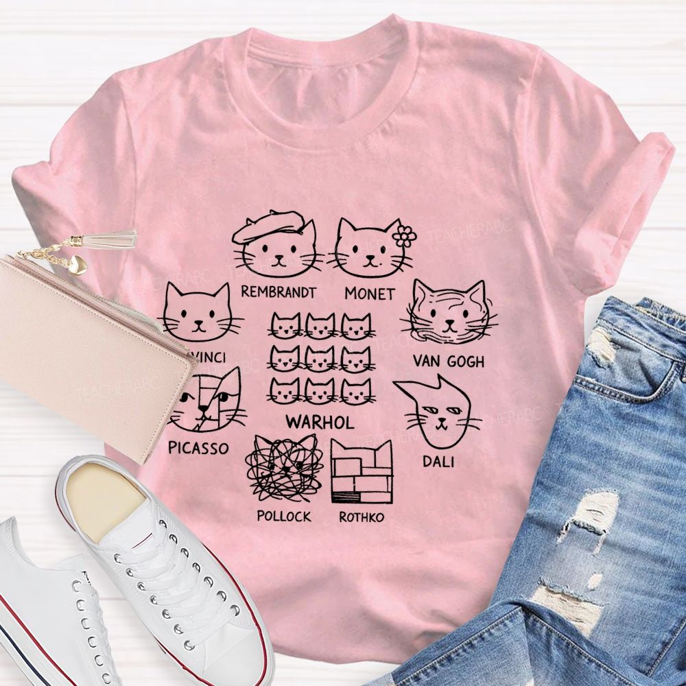 Rembrandt Cat Art Teacher T-shirt