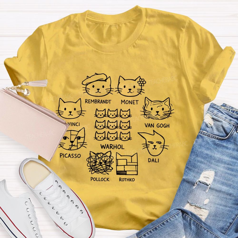 Rembrandt Cat Art Teacher T-shirt
