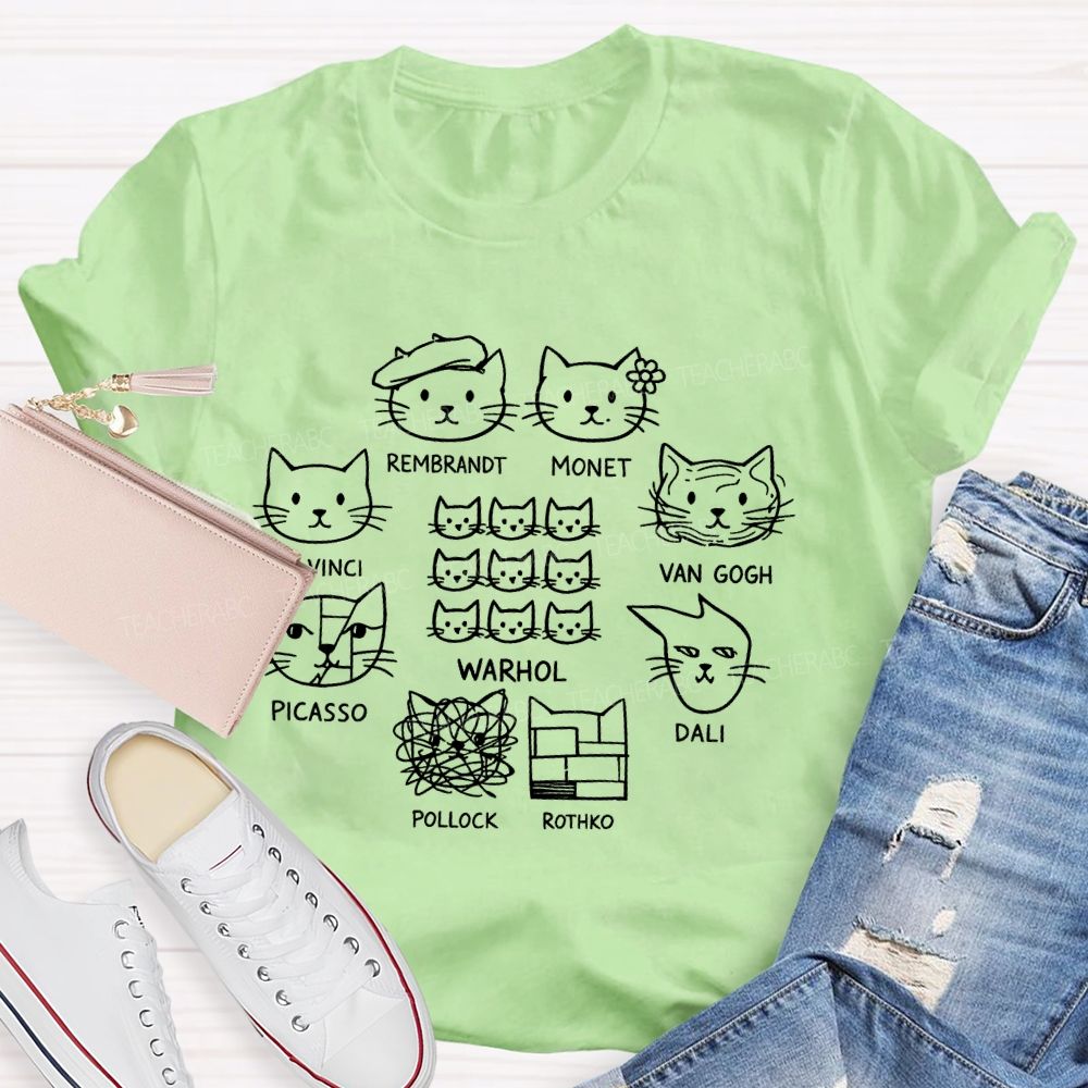 Rembrandt Cat Art Teacher T-shirt