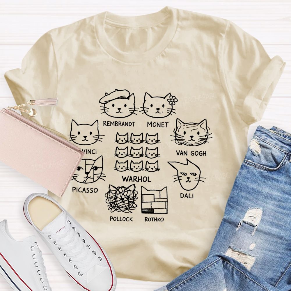 Rembrandt Cat Art Teacher T-shirt