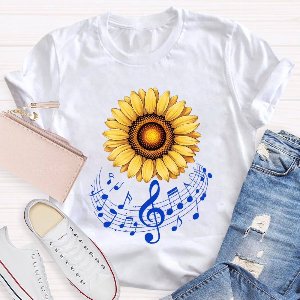 The Drifting Notes Are Like Sunflowers Music Teacher T-shirt