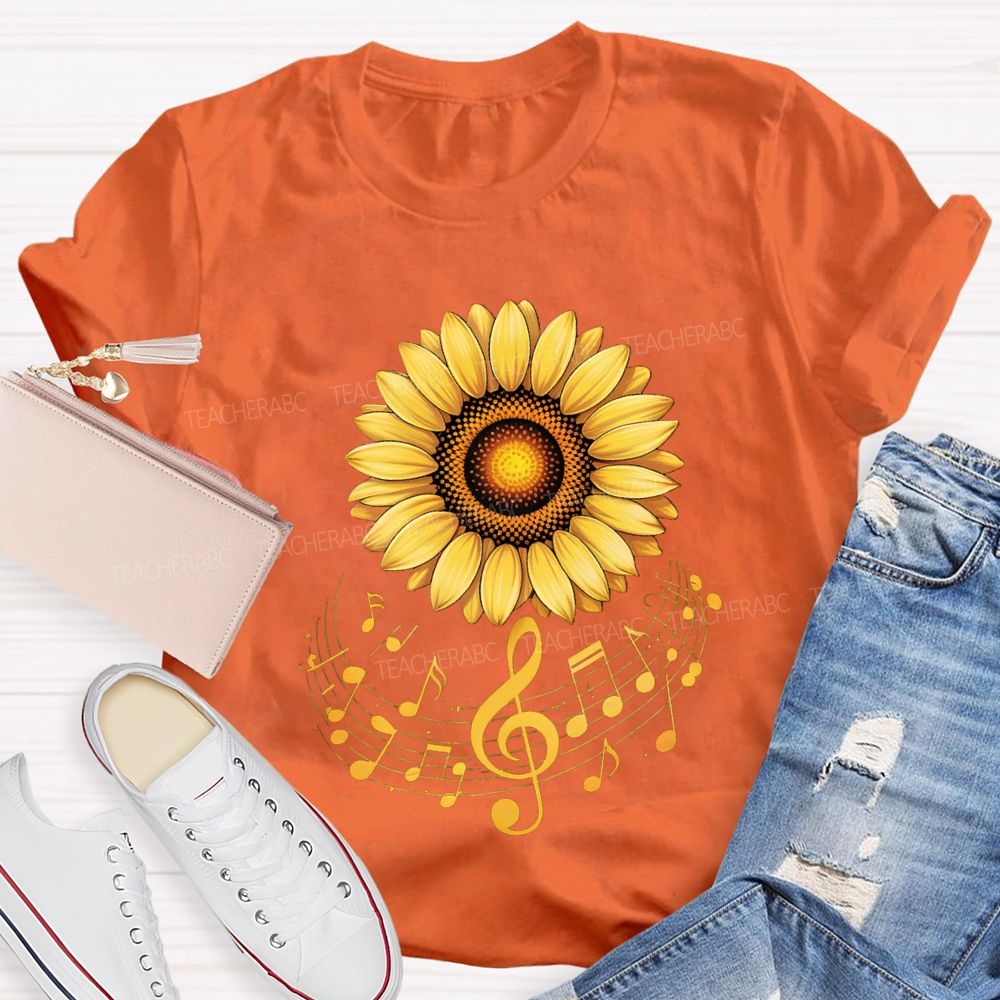 The Drifting Notes Are Like Sunflowers Music Teacher T-shirt