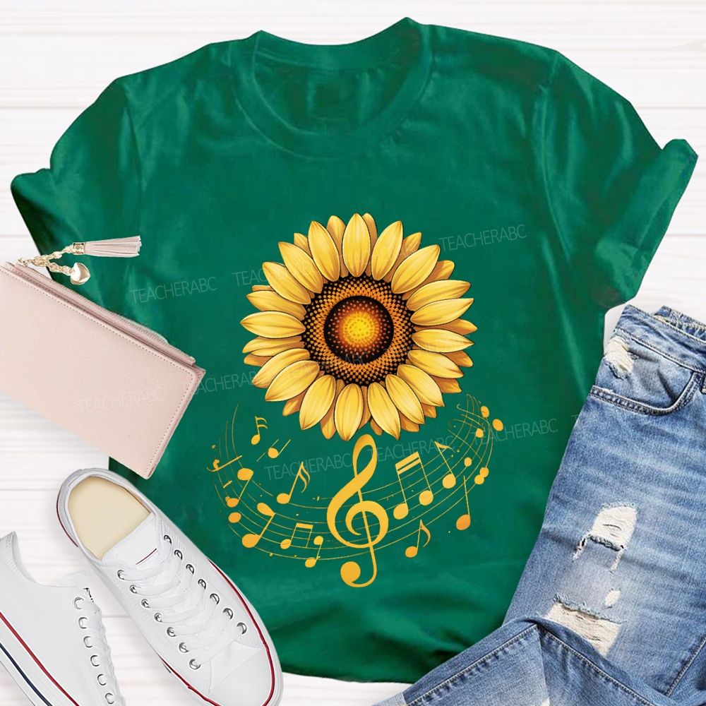 The Drifting Notes Are Like Sunflowers Music Teacher T-shirt