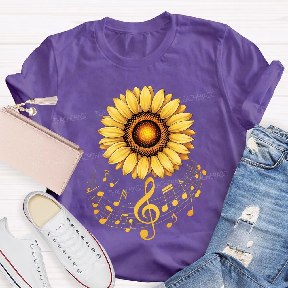 The Drifting Notes Are Like Sunflowers Music Teacher T-shirt