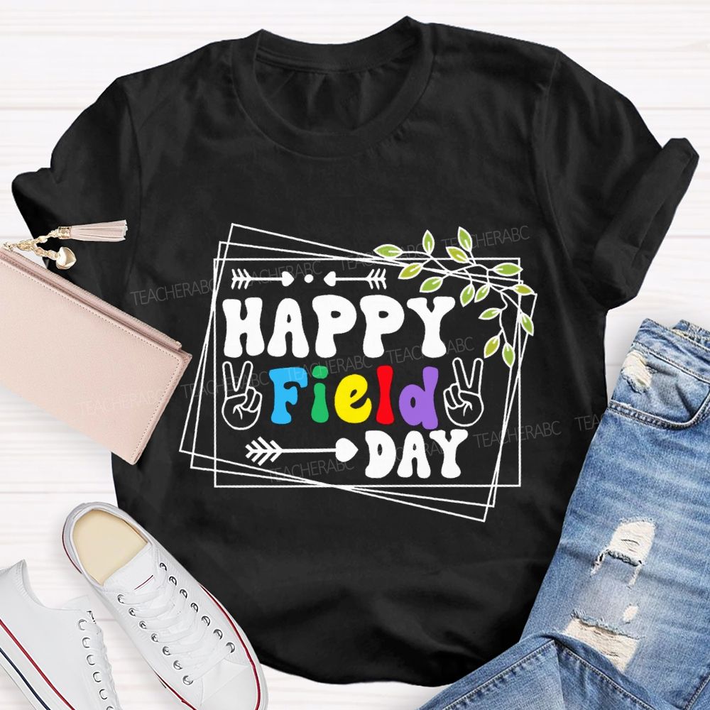 Happy Field Day Rock Teacher T-shirt
