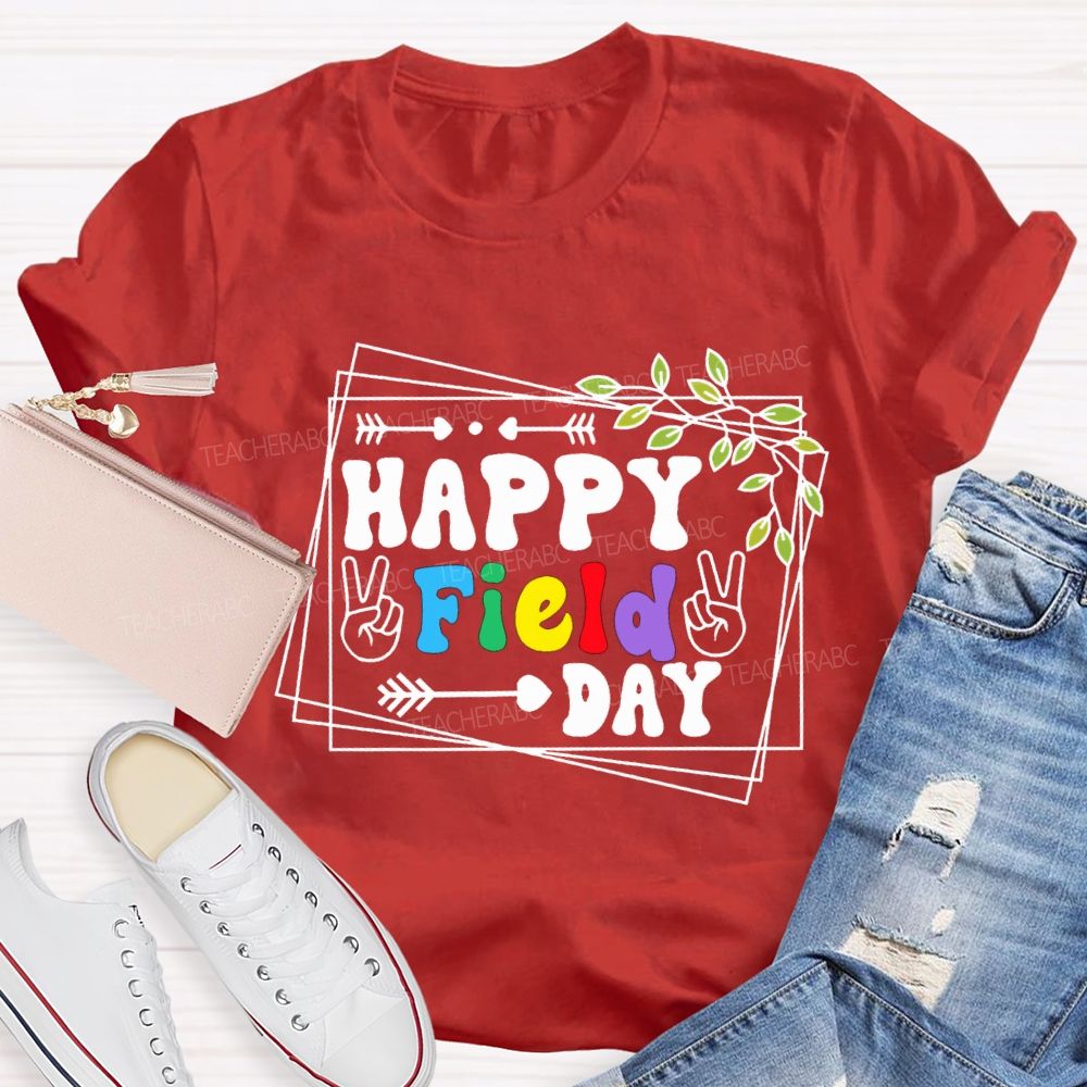 Happy Field Day Rock Teacher T-shirt