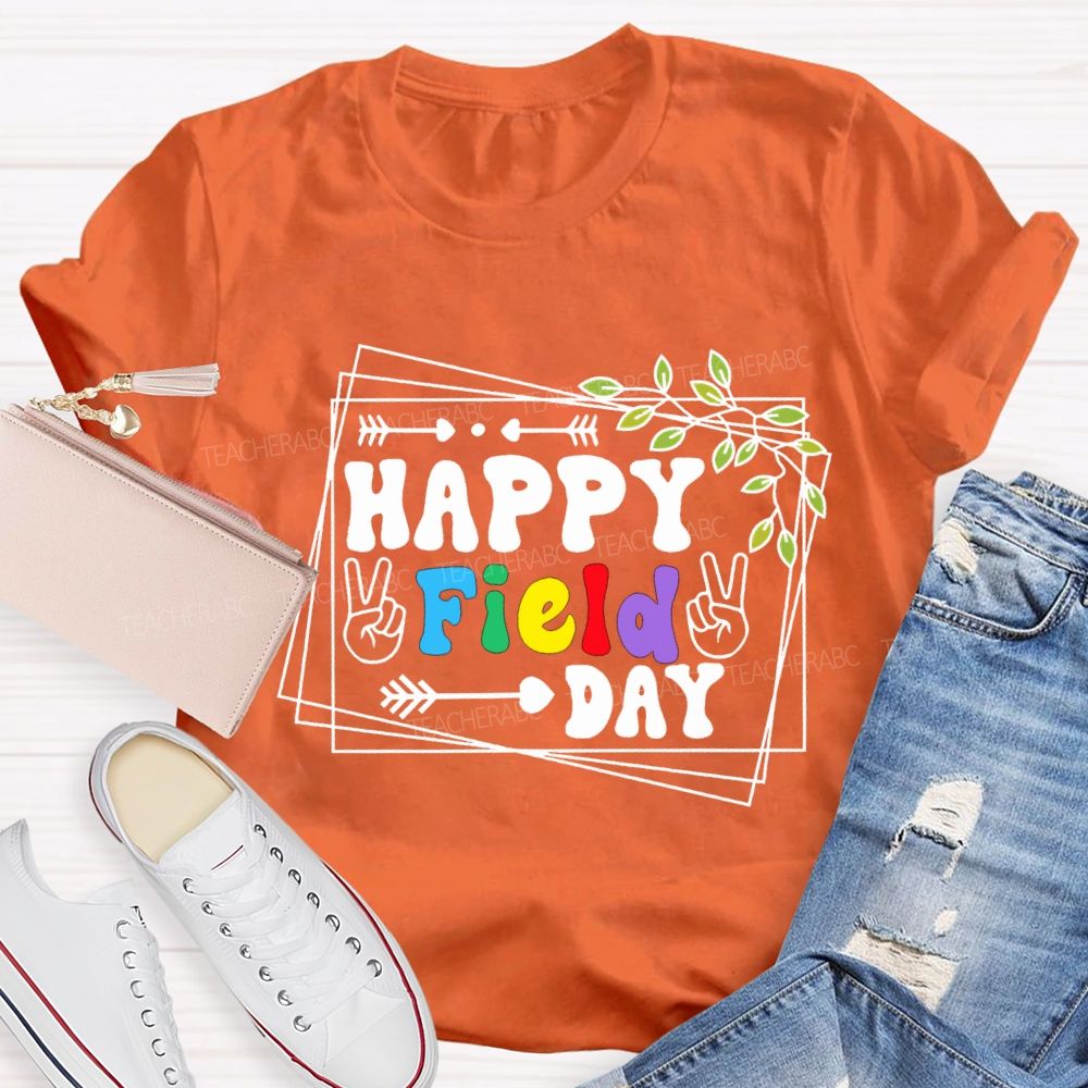 Happy Field Day Rock Teacher T-shirt