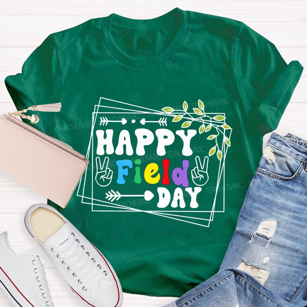 Happy Field Day Rock Teacher T-shirt