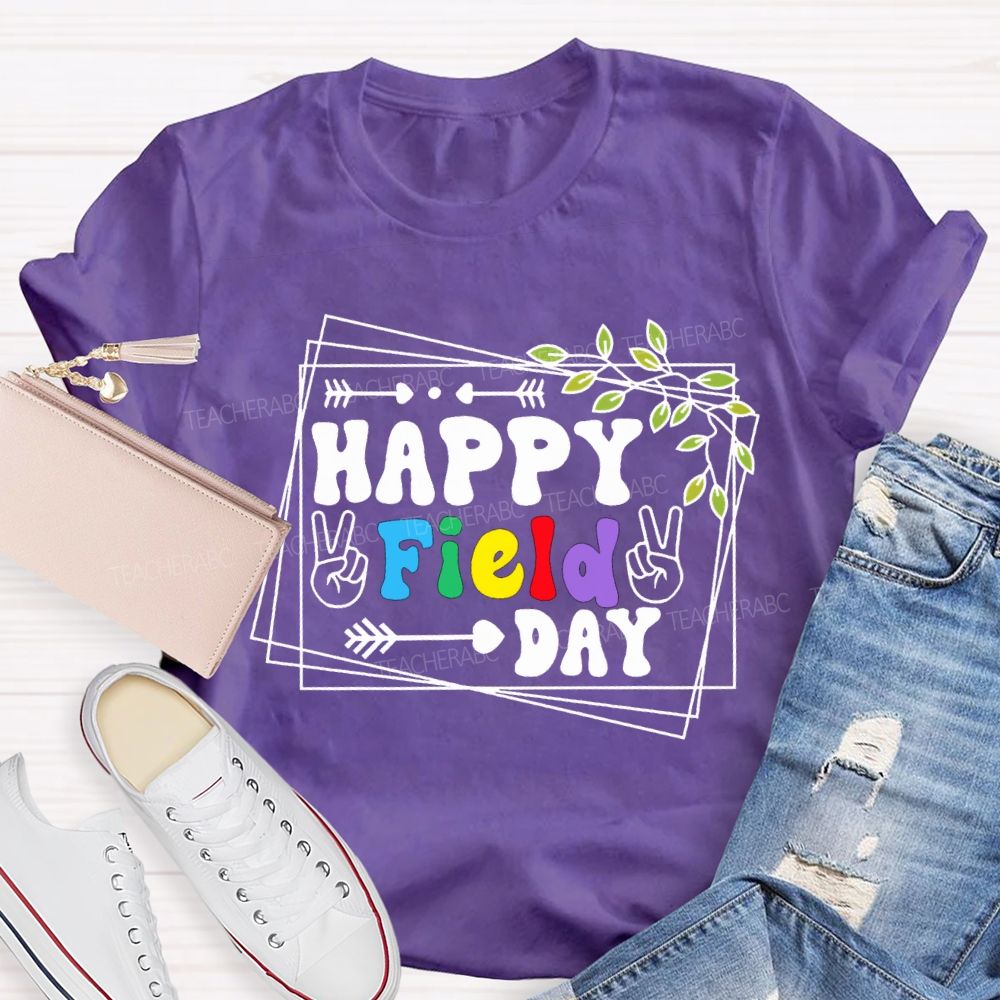 Happy Field Day Rock Teacher T-shirt