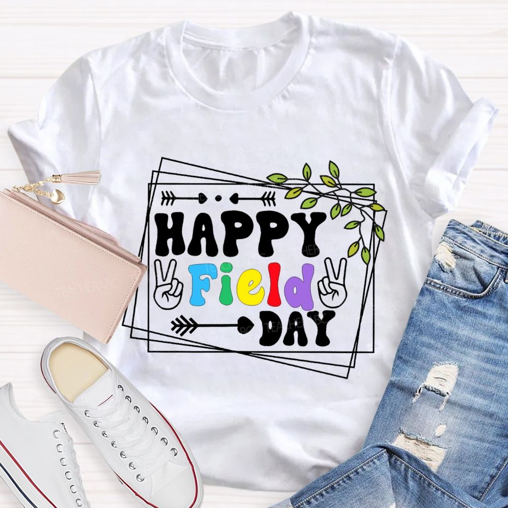 Happy Field Day Rock Teacher T-shirt