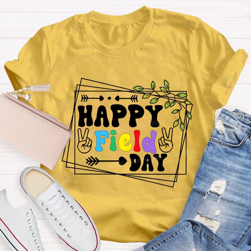 Happy Field Day Rock Teacher T-shirt