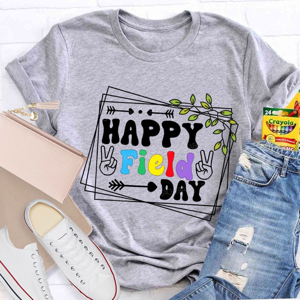 Happy Field Day Rock Teacher T-shirt