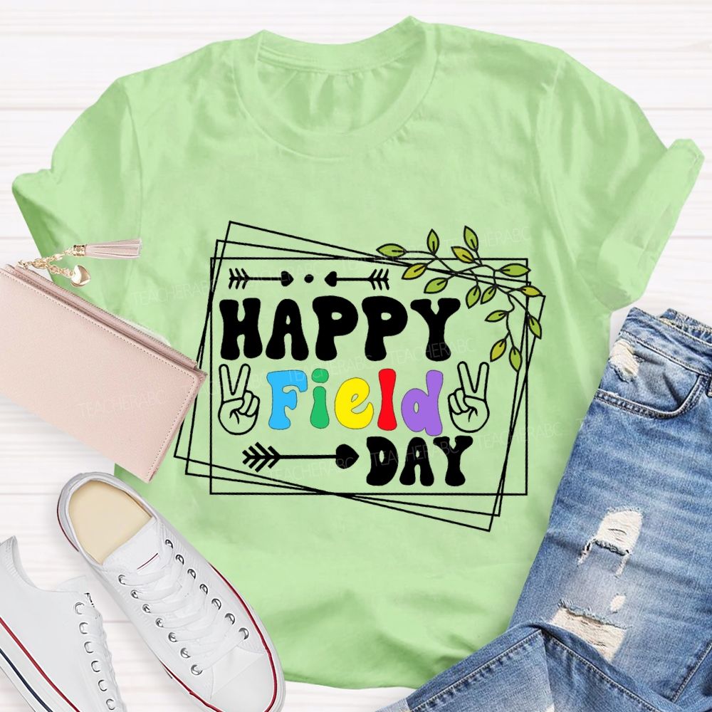 Happy Field Day Rock Teacher T-shirt