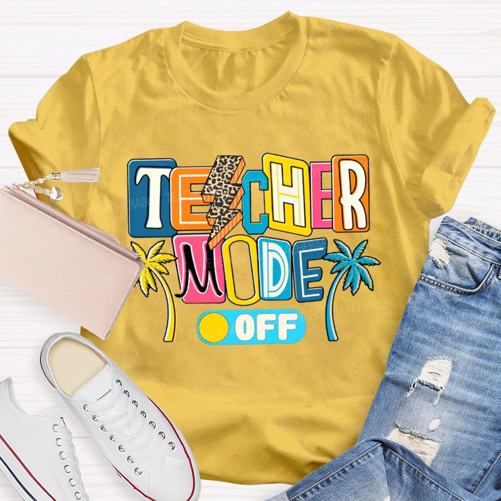 Teacher Mode Off Leopard-Print Lightning Teacher T-shirt