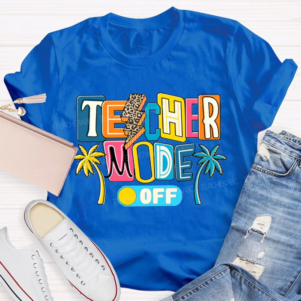 Teacher Mode Off Leopard-Print Lightning Teacher T-shirt