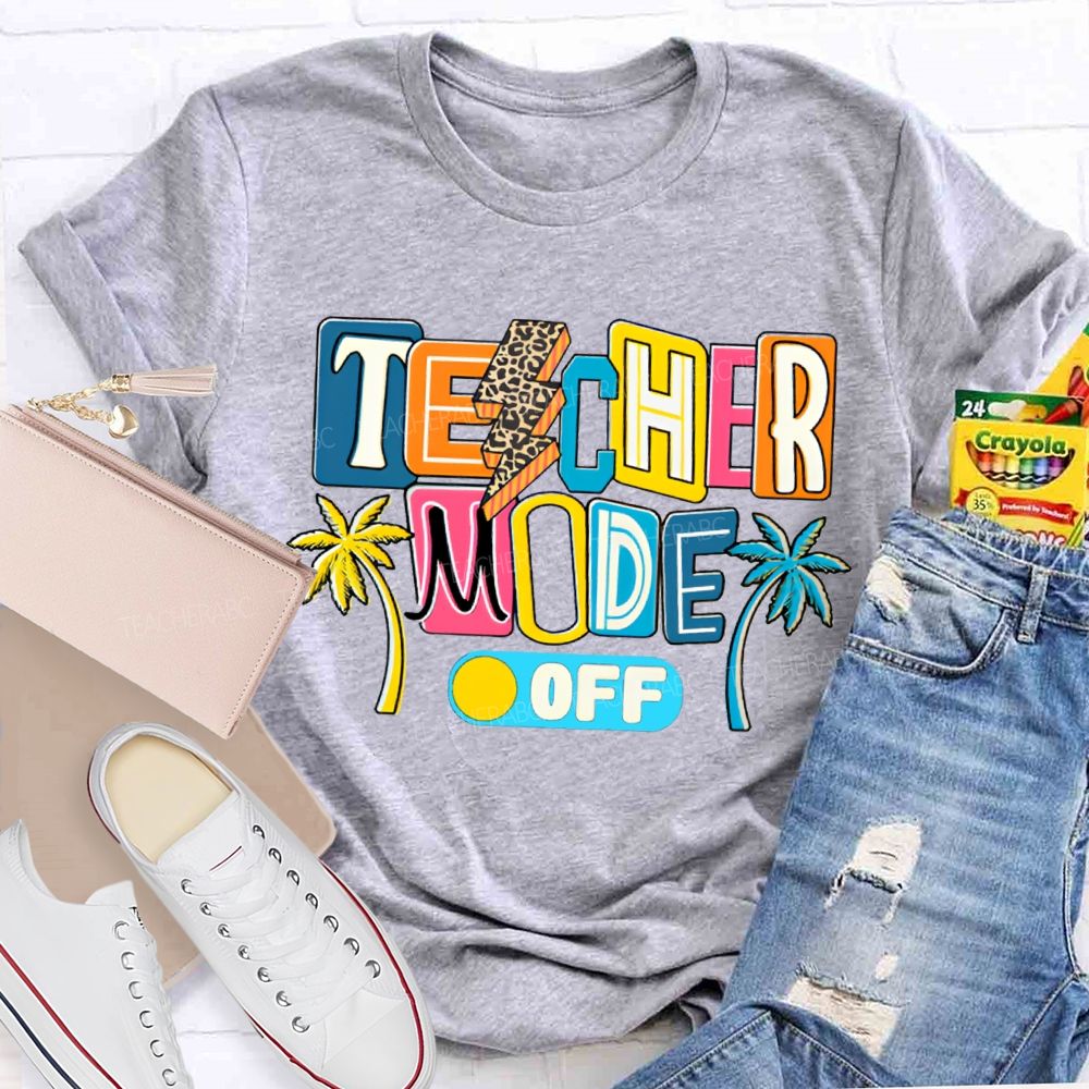 Teacher Mode Off Leopard-Print Lightning Teacher T-shirt