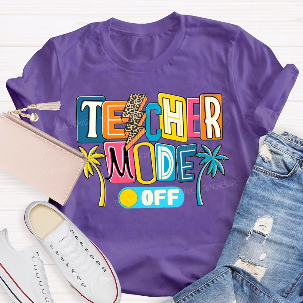 Teacher Mode Off Leopard-Print Lightning Teacher T-shirt