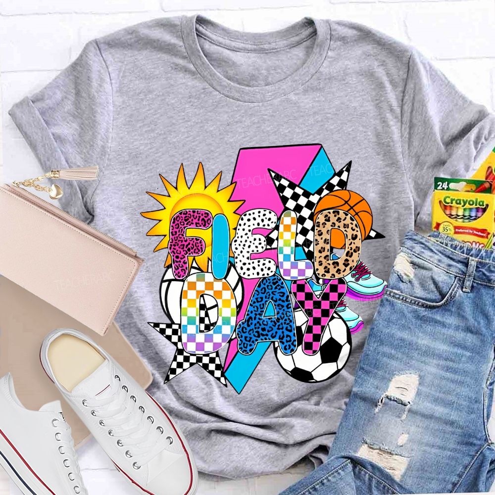 Field Day Spheres And The Sun Teacher T-shirt