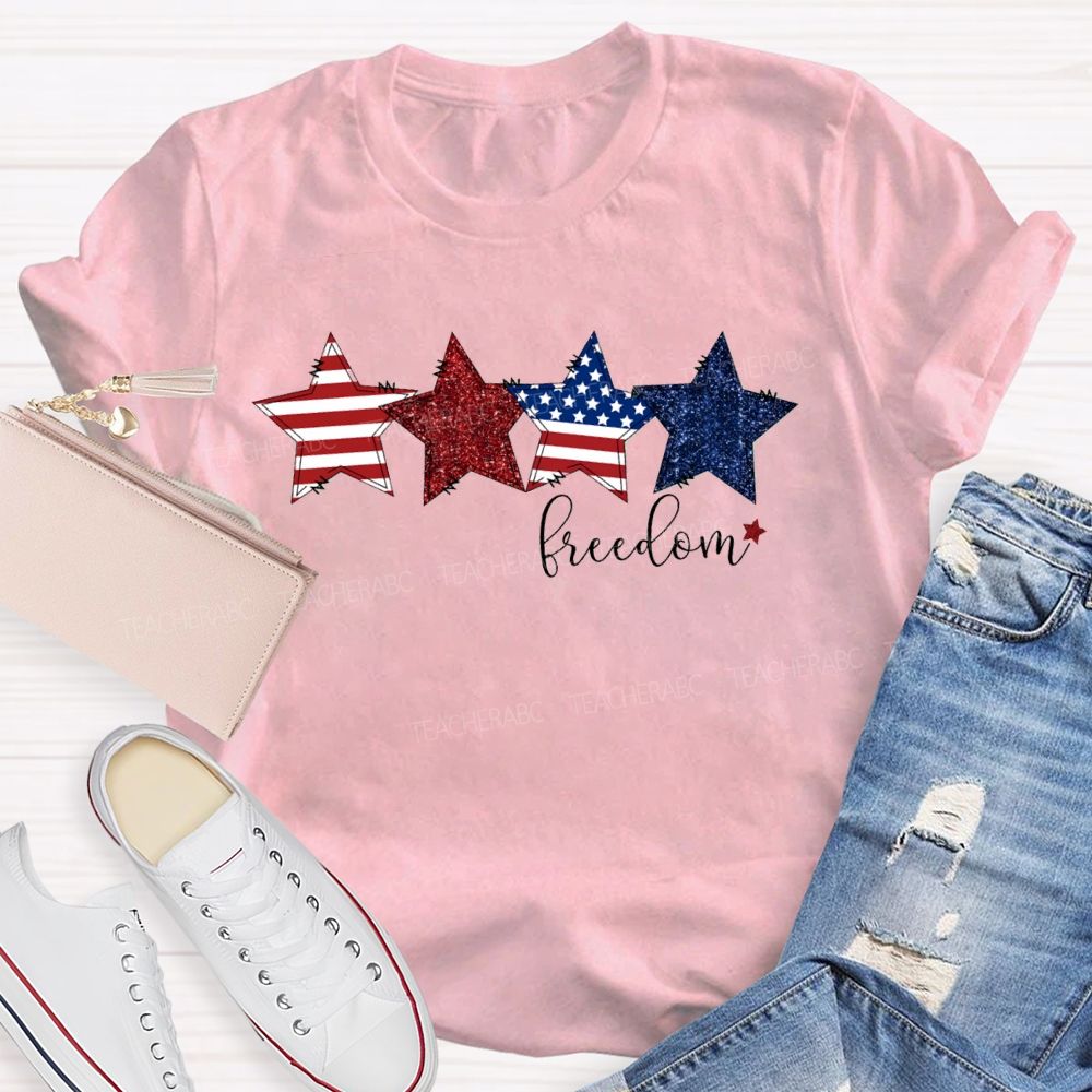Strip Star Freedom Teacher T-shirt