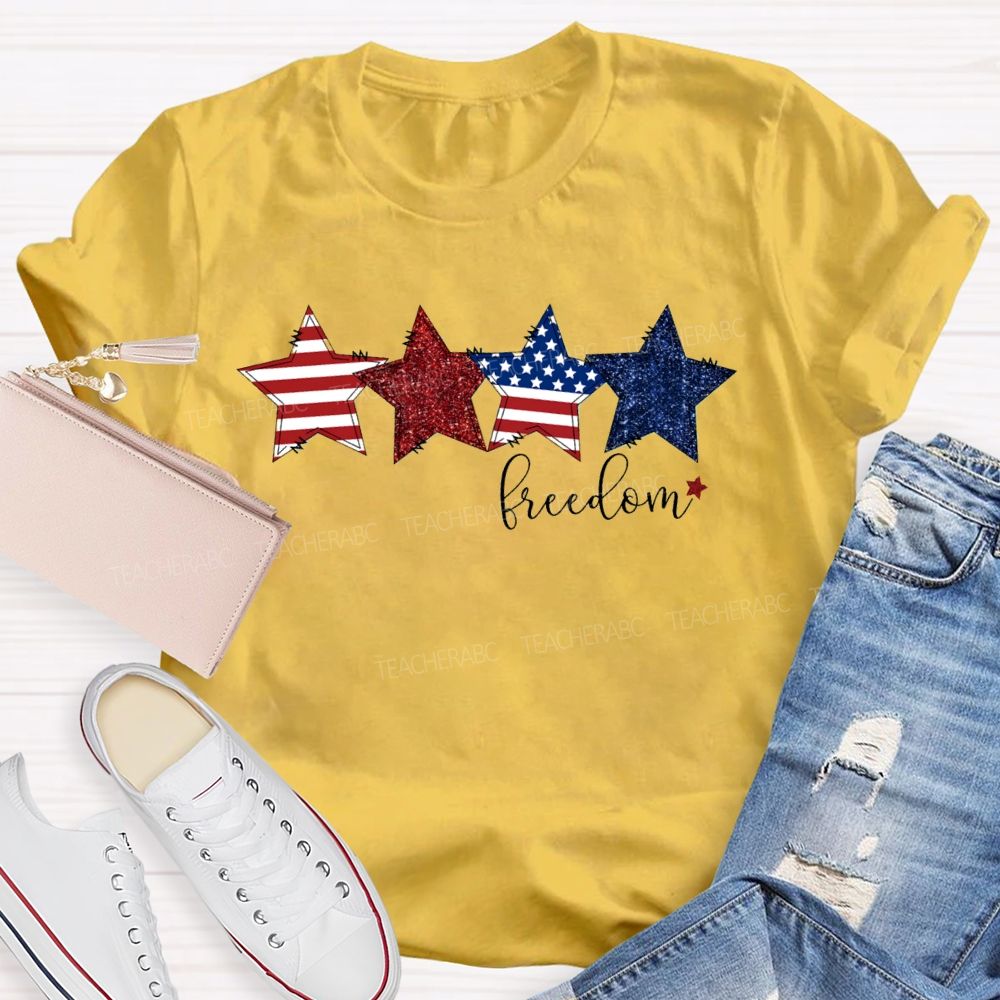 Strip Star Freedom Teacher T-shirt