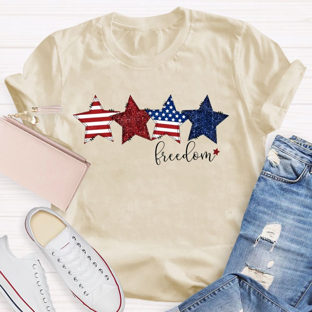 Strip Star Freedom Teacher T-shirt