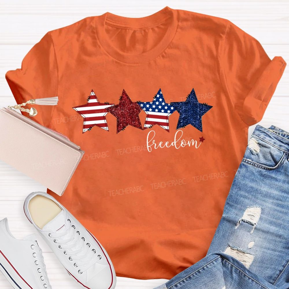 Strip Star Freedom Teacher T-shirt