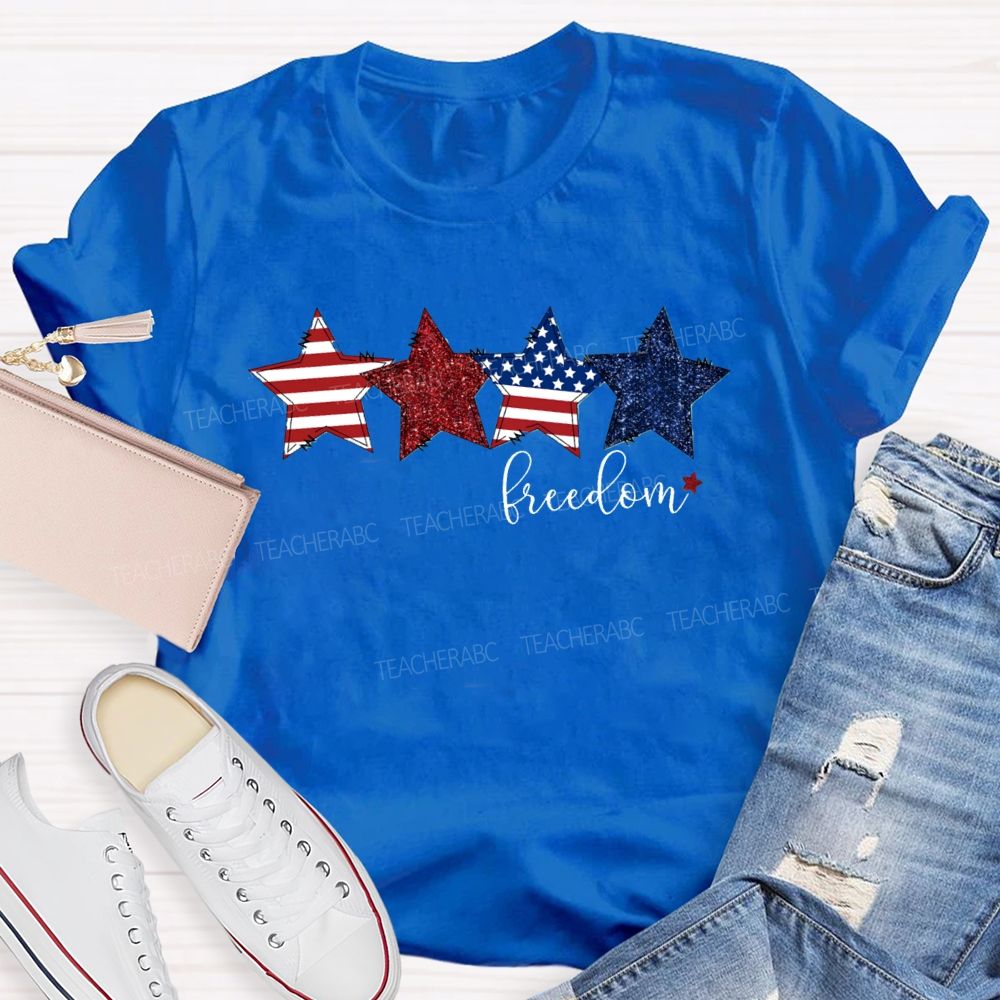 Strip Star Freedom Teacher T-shirt